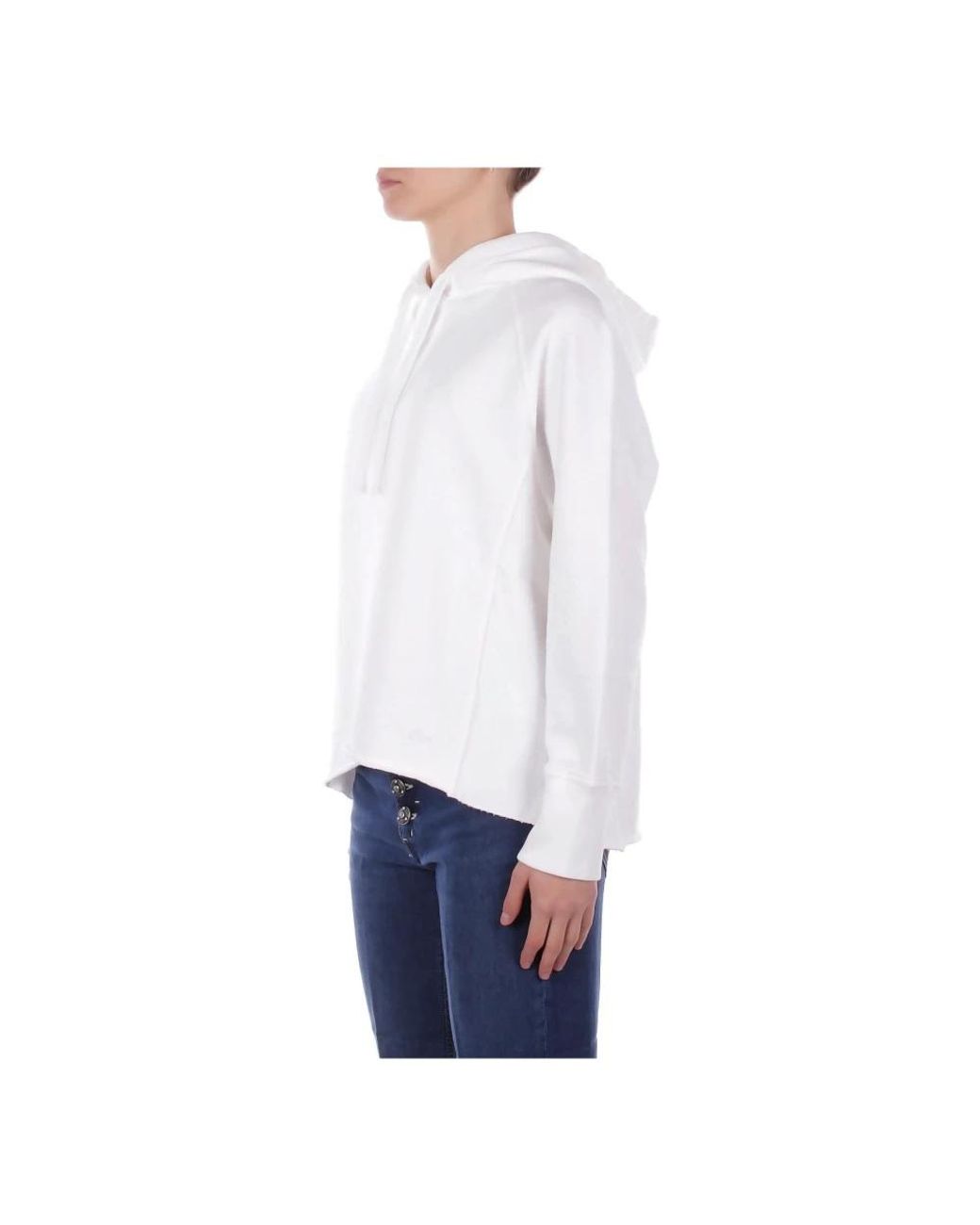 Dondup White Regular Kapuzenpullover Aus Gebürsteter Baumwolle