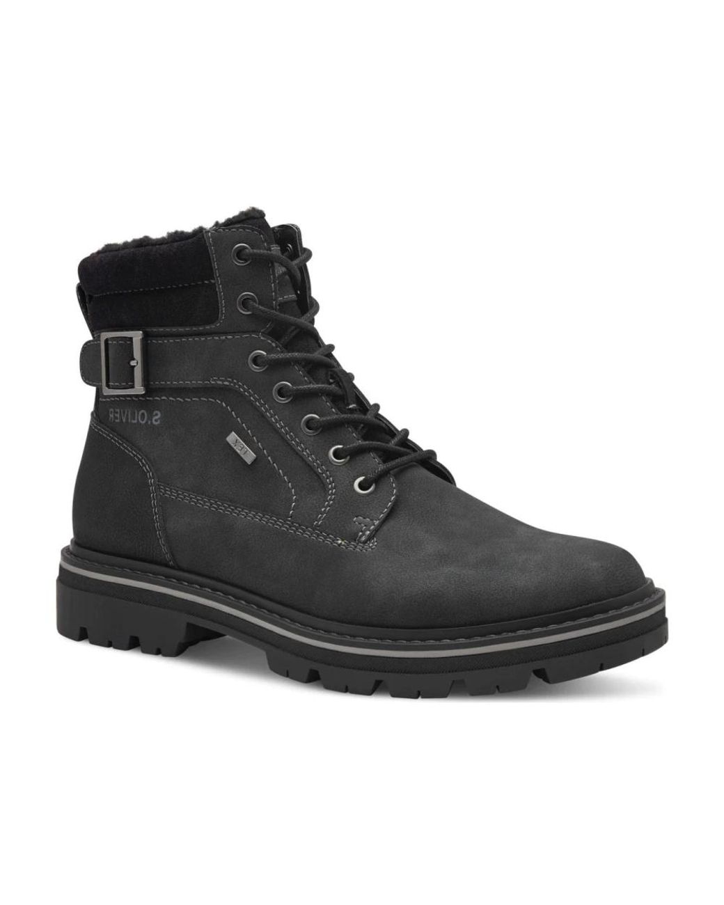S.oliver Black Lace-Up Boots for men