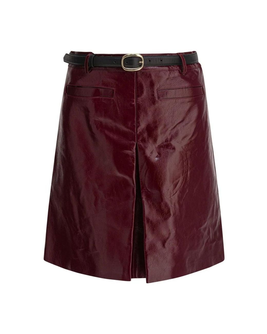 Self-Portrait Purple Leather Skirts