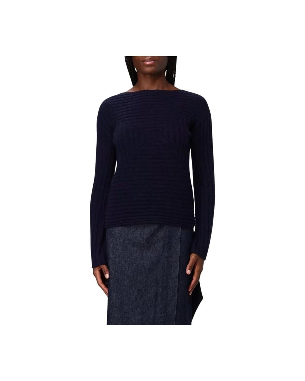Emporio Armani Blue Round-Neck Knitwear