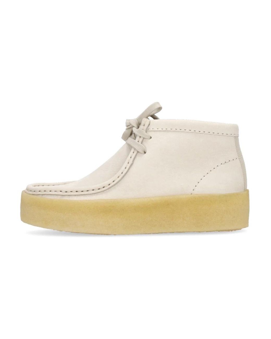 Clarks White Lace-Up Boots