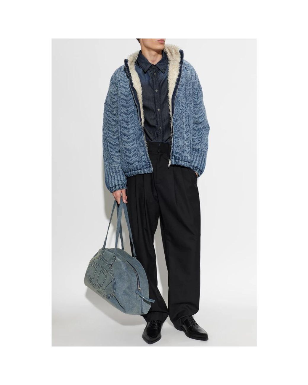 DIESEL Blue Winter Jackets for men