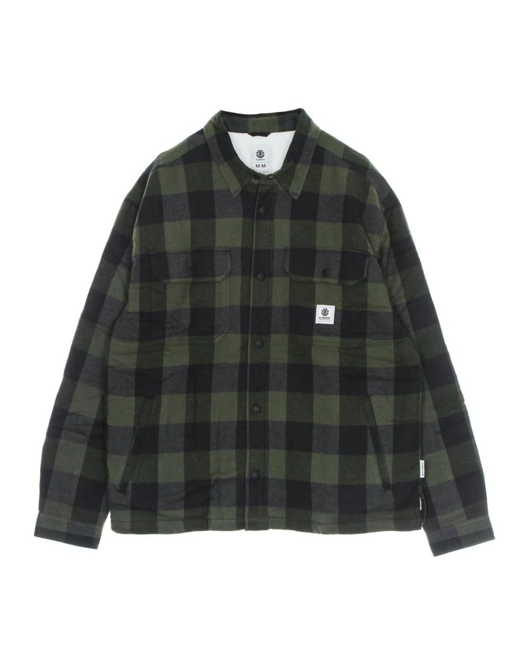 Element Overhemden ,Groen ,Katoen Bosnacht Sherpa Gevoerde Flanellen Shirt in het Black voor heren
