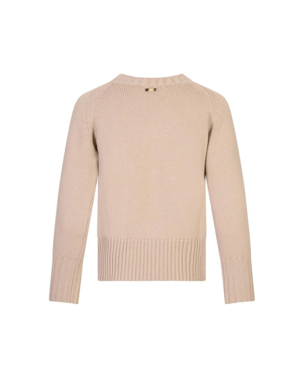 Round-Neck Knitwear Fedeli de color Natural