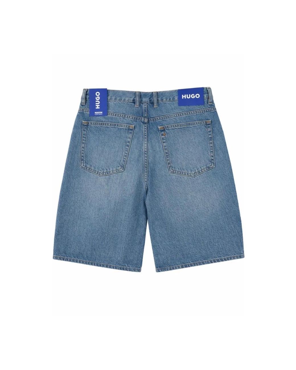 HUGO Blue Denim Shorts for men