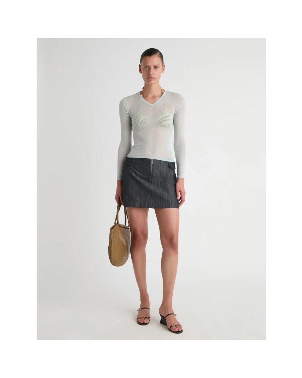 Paloma Wool Gray Denim Skirts