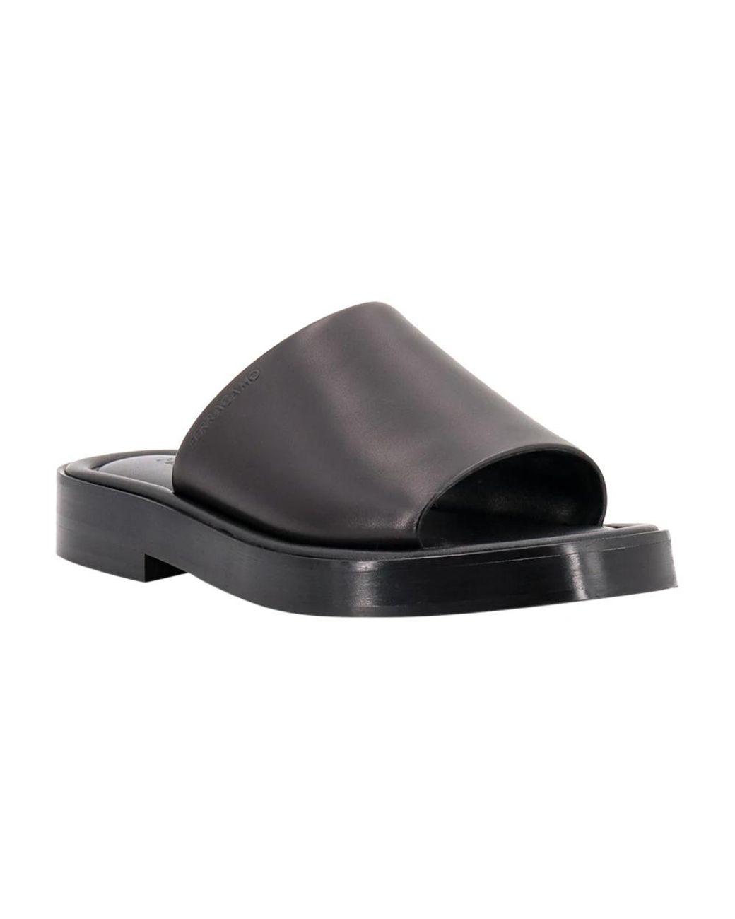 Ferragamo Black Sliders for men