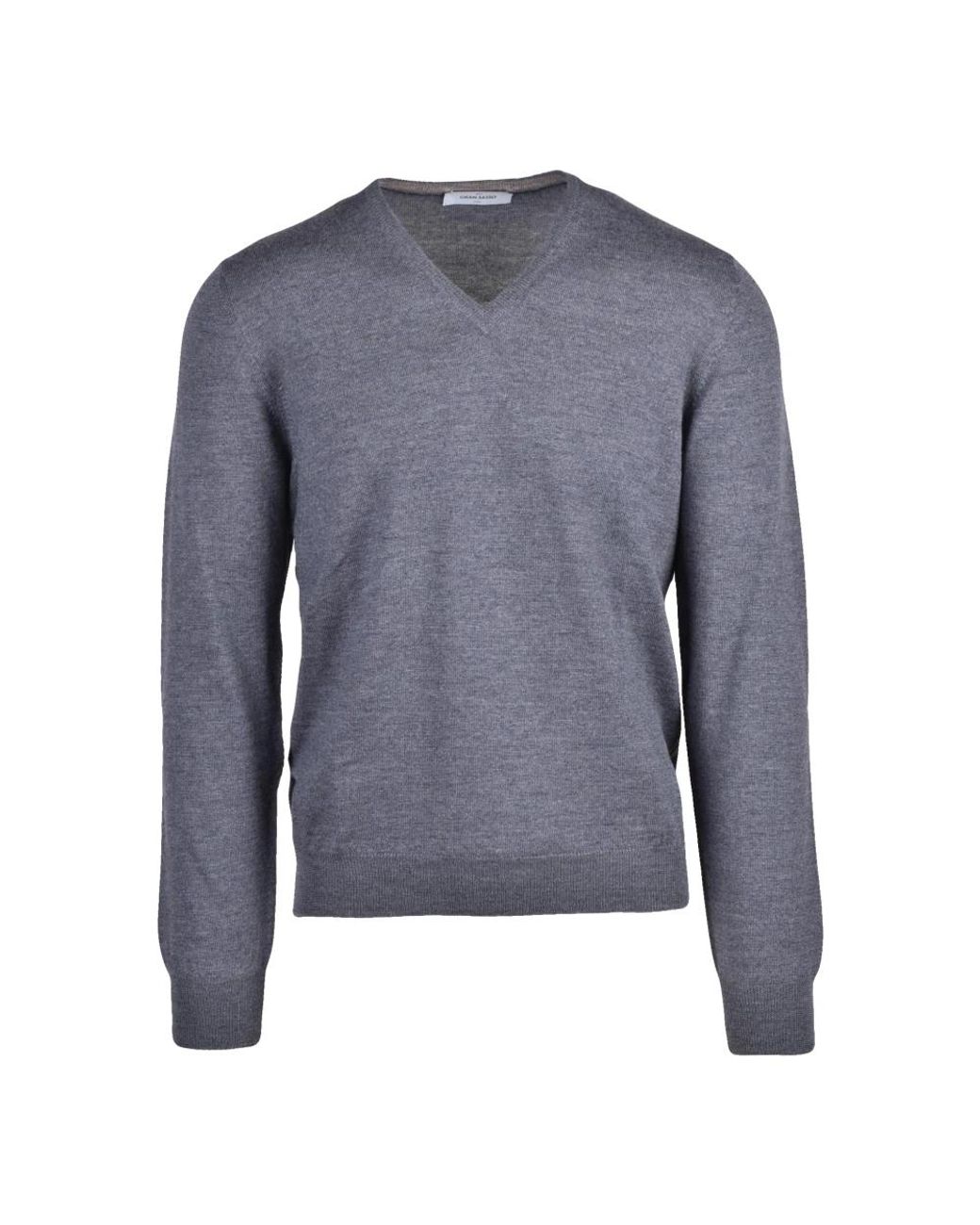 Gran Sasso Blue V-Neck Knitwear for men