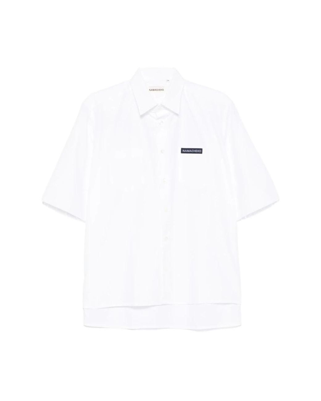 NAMACHEKO White Short Sleeve Shirts for men