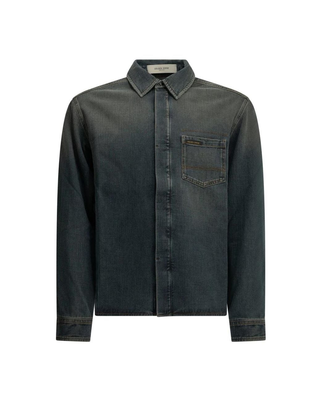 Golden Goose Deluxe Brand Green Denim Shirts for men