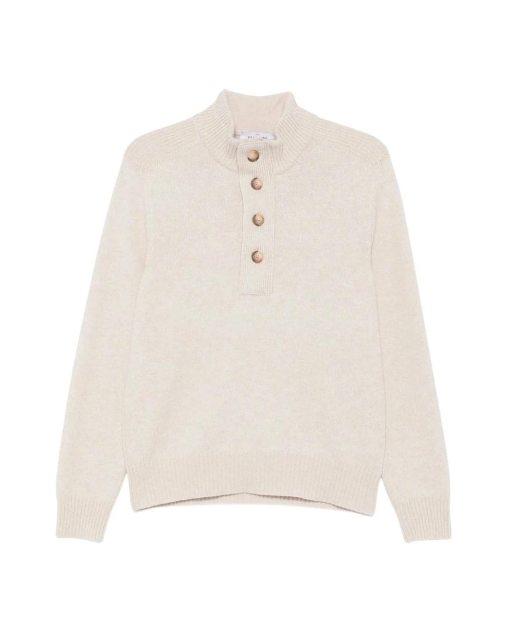 Gran Sasso Lupo Half-Zip Knit in het White voor heren