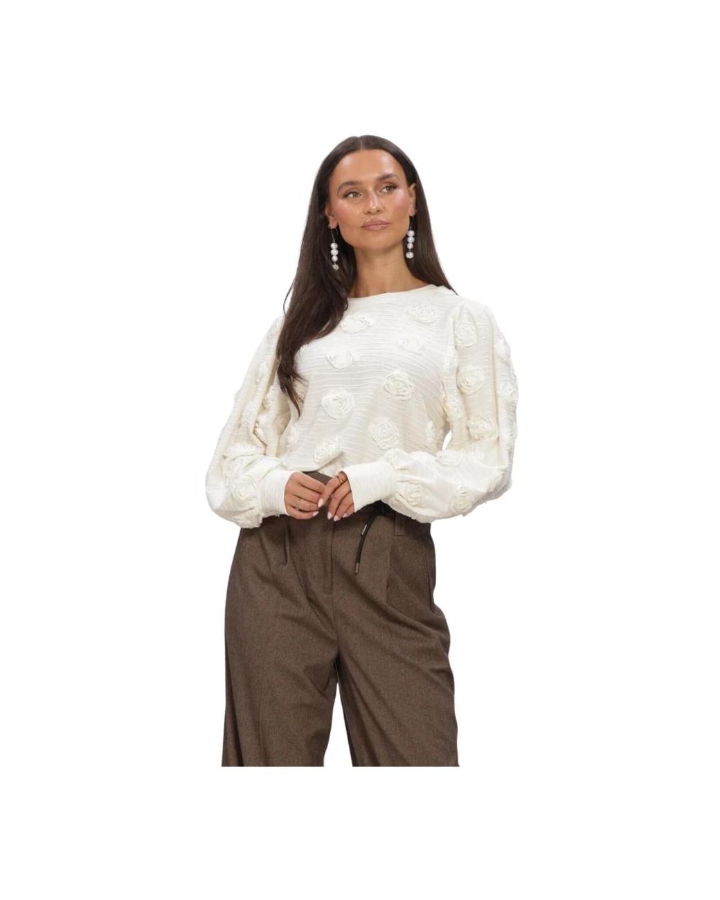 Aaiko Overhemden ,Wit ,Polyester Isha Top in het Brown