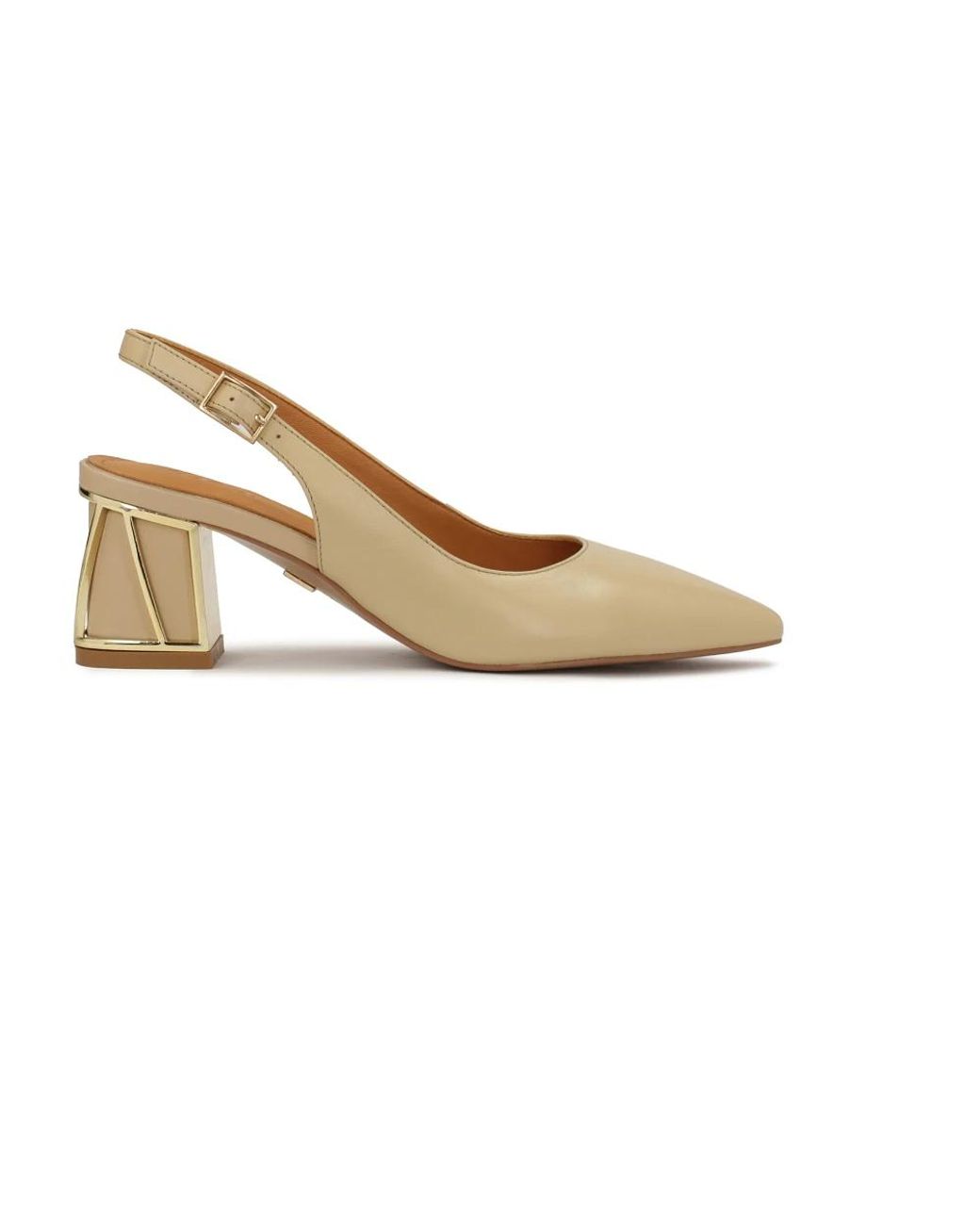 Kazar Schoenen ,Leer Pumps Met Decoratieve Hak in het Metallic