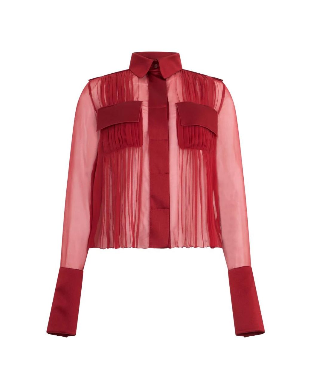 Alberta Ferretti Red Cropped Bluse