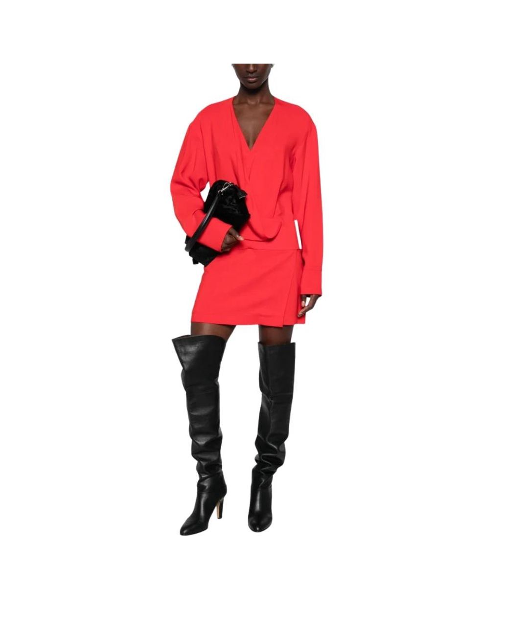 Sportmax Red Wrap Dresses