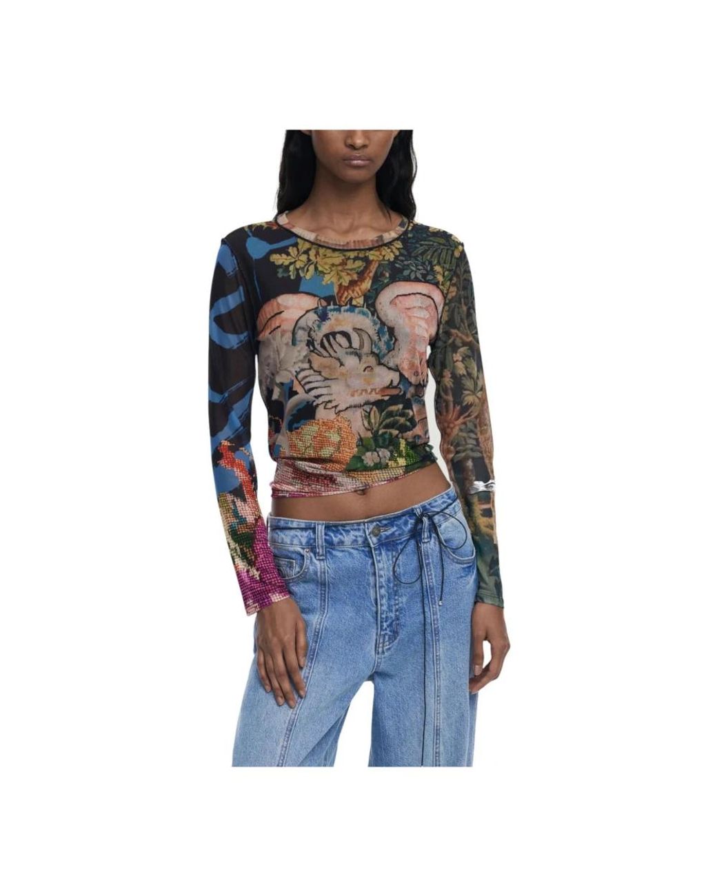 Desigual Blue Long Sleeve T-Shirts