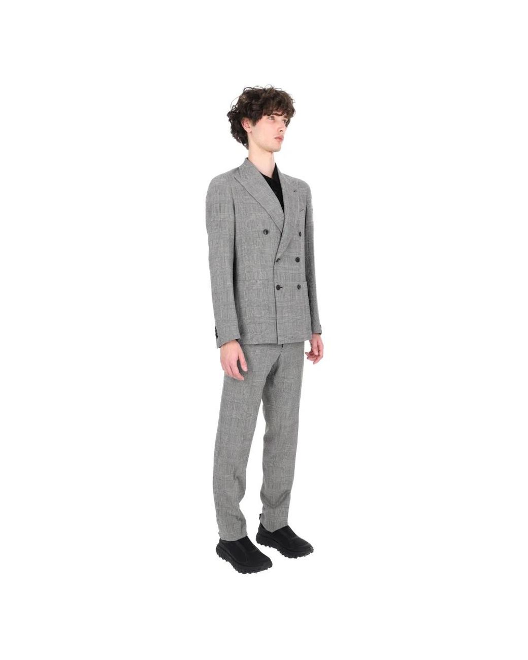 Tagliatore Gray Double Breasted Suits for men