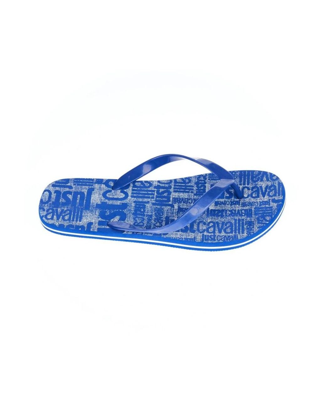 Just Cavalli Schoenen ,Blauw ,Blauwe Logo Print Flip Flops in het Blue voor heren