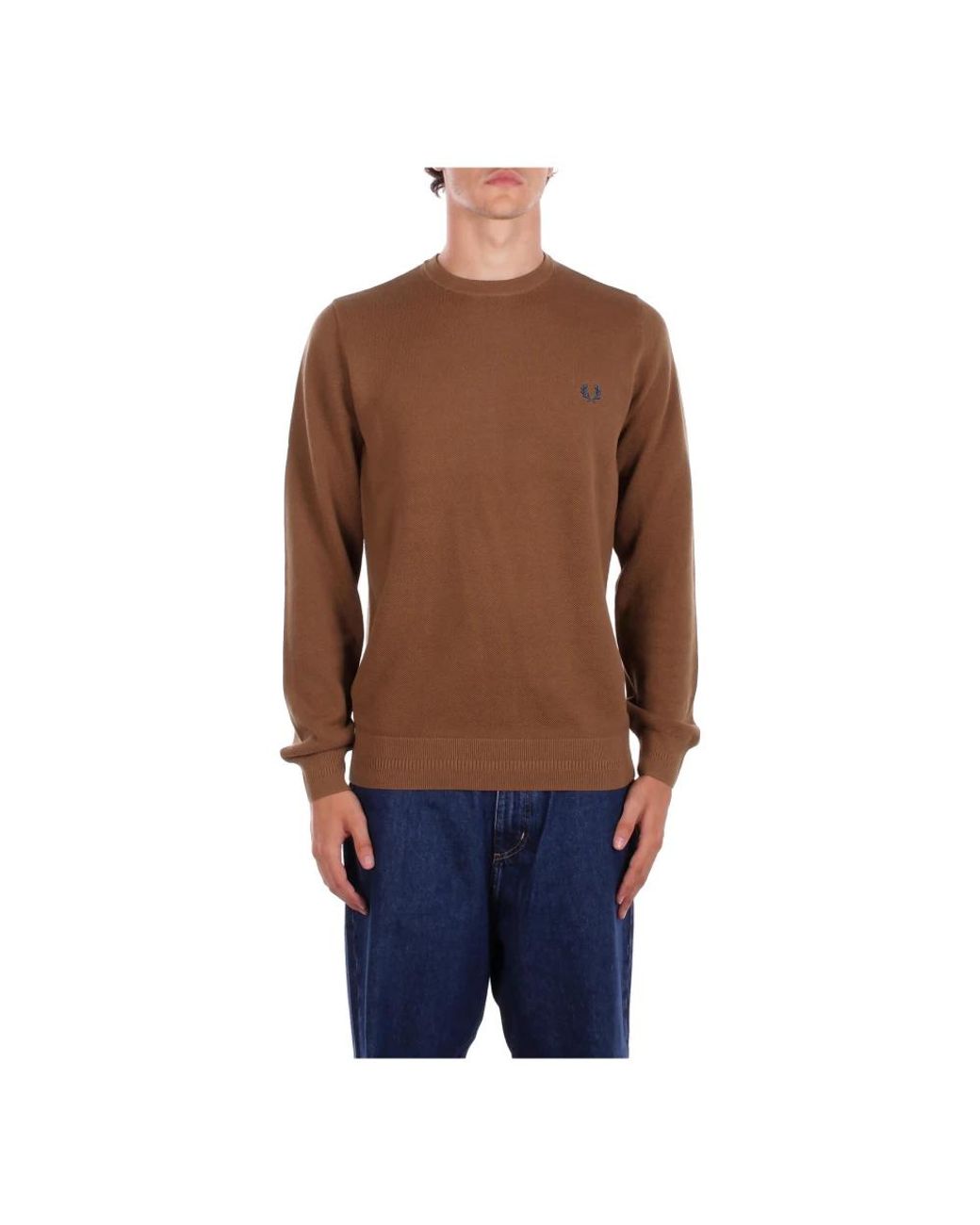 Fred Perry Brown Round-Neck Knitwear for men