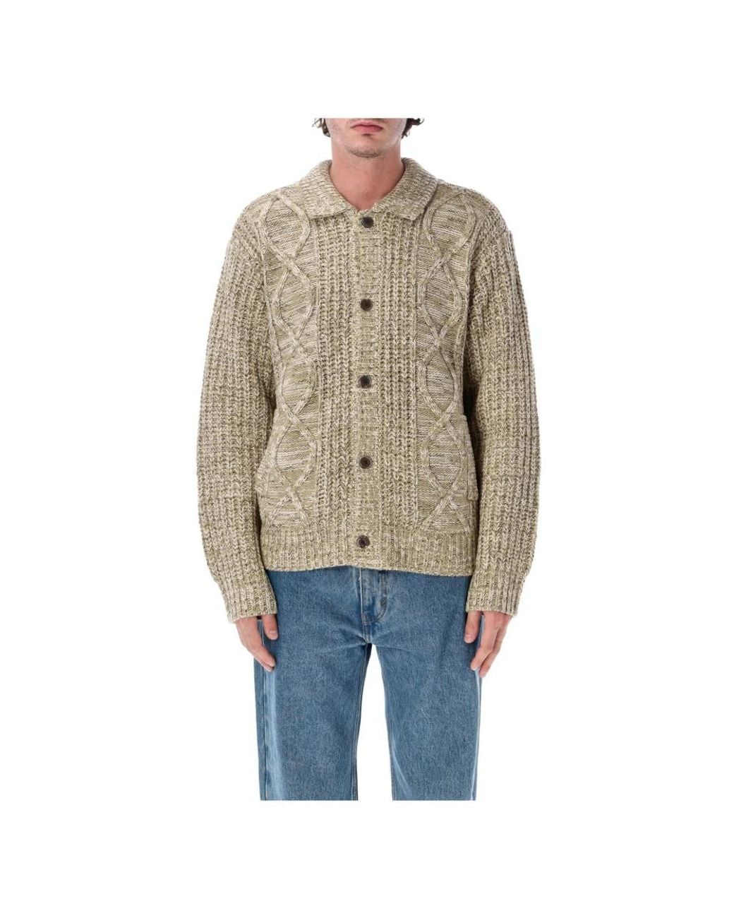 Obey Isar Cardigan in het Natural voor heren