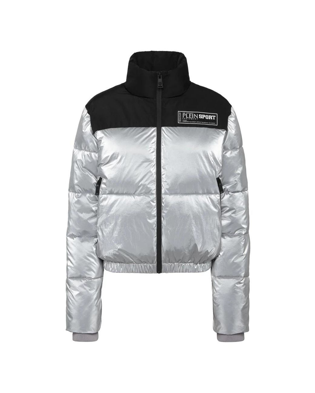 Philipp Plein Fitness ,Grijs ,Nylon Cropped Bomberjack in het Gray