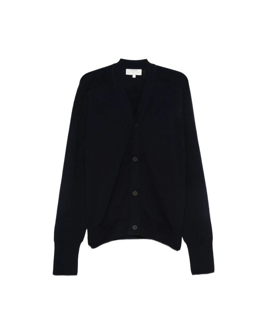 Studio Nicholson Truien & Vesten ,Blauw ,Wol Merino Wool V-Neck Sweater in het Black voor heren