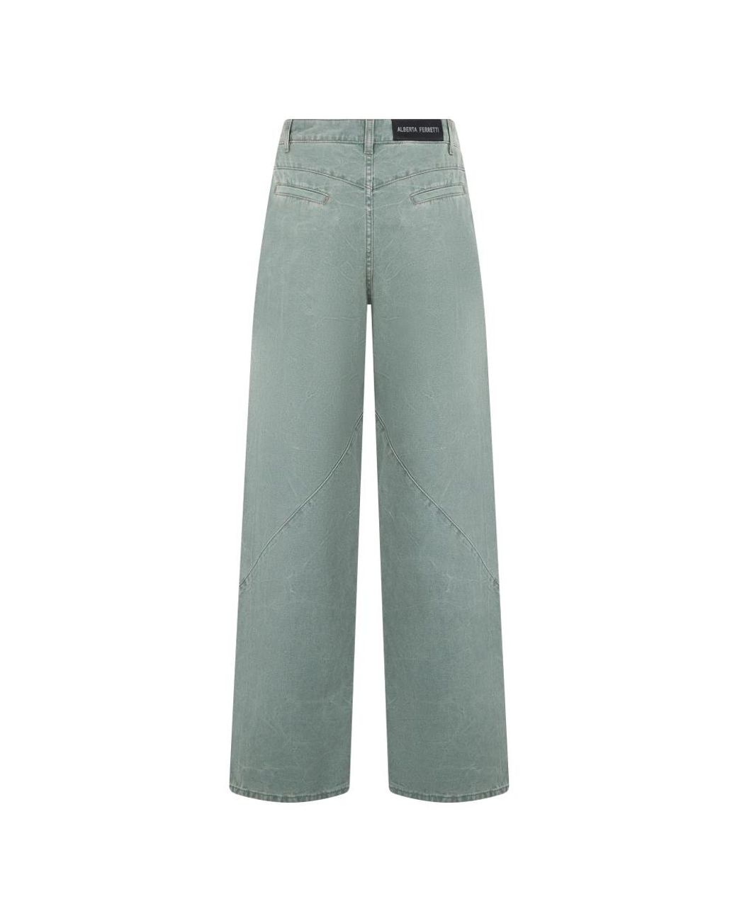 Alberta Ferretti Green Wide Jeans