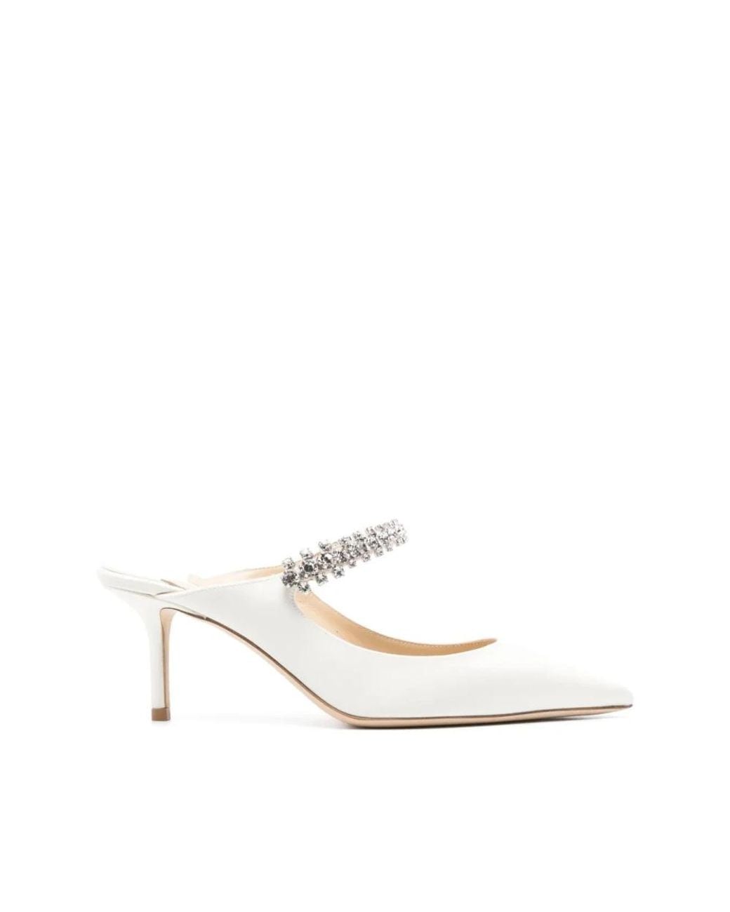 Jimmy Choo White Heeled Mules
