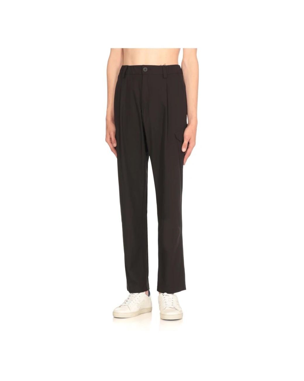 Herno Gray Straight Trousers for men