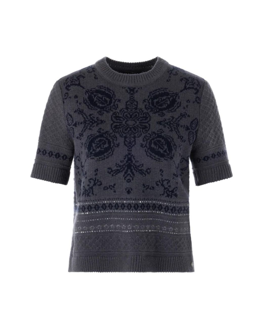Marc Cain Blue Paisley Pullover