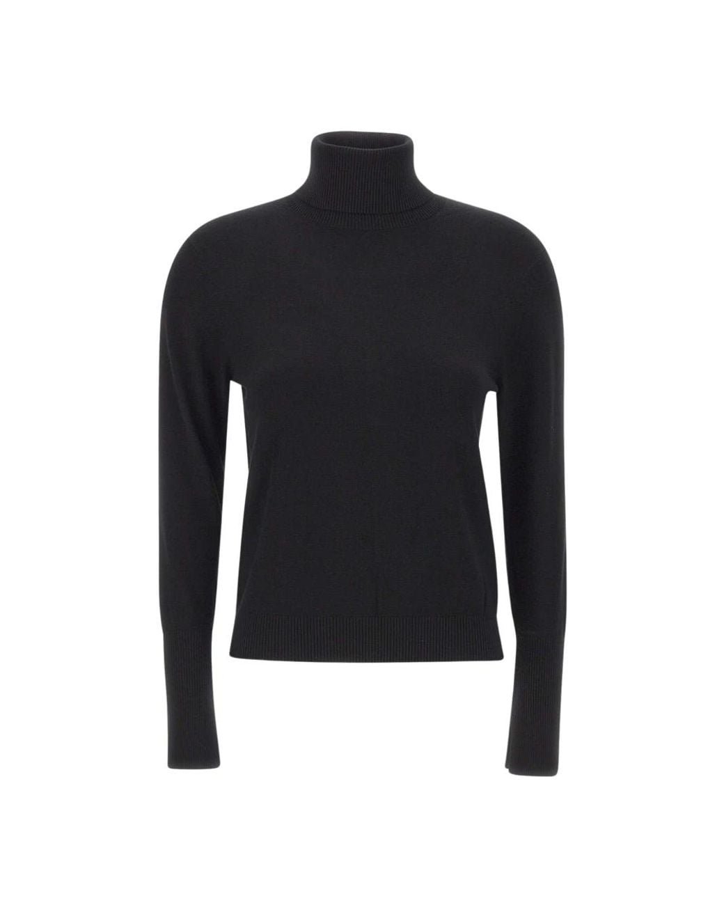 Turtlenecks Kaos de color Black