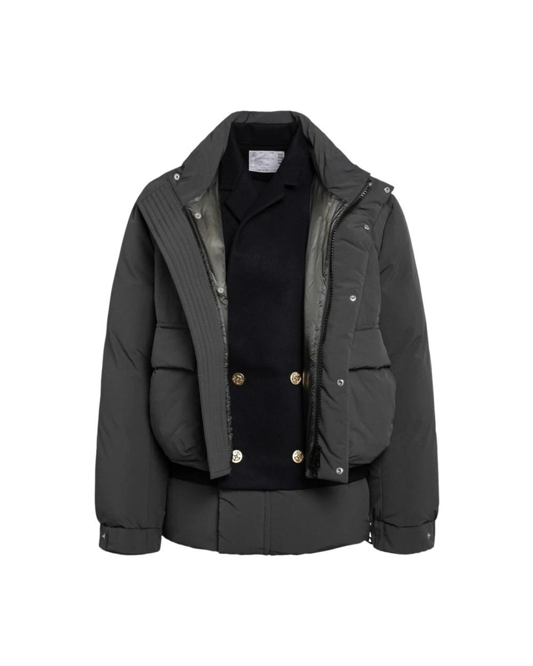 Sacai Black Winter Jackets for men