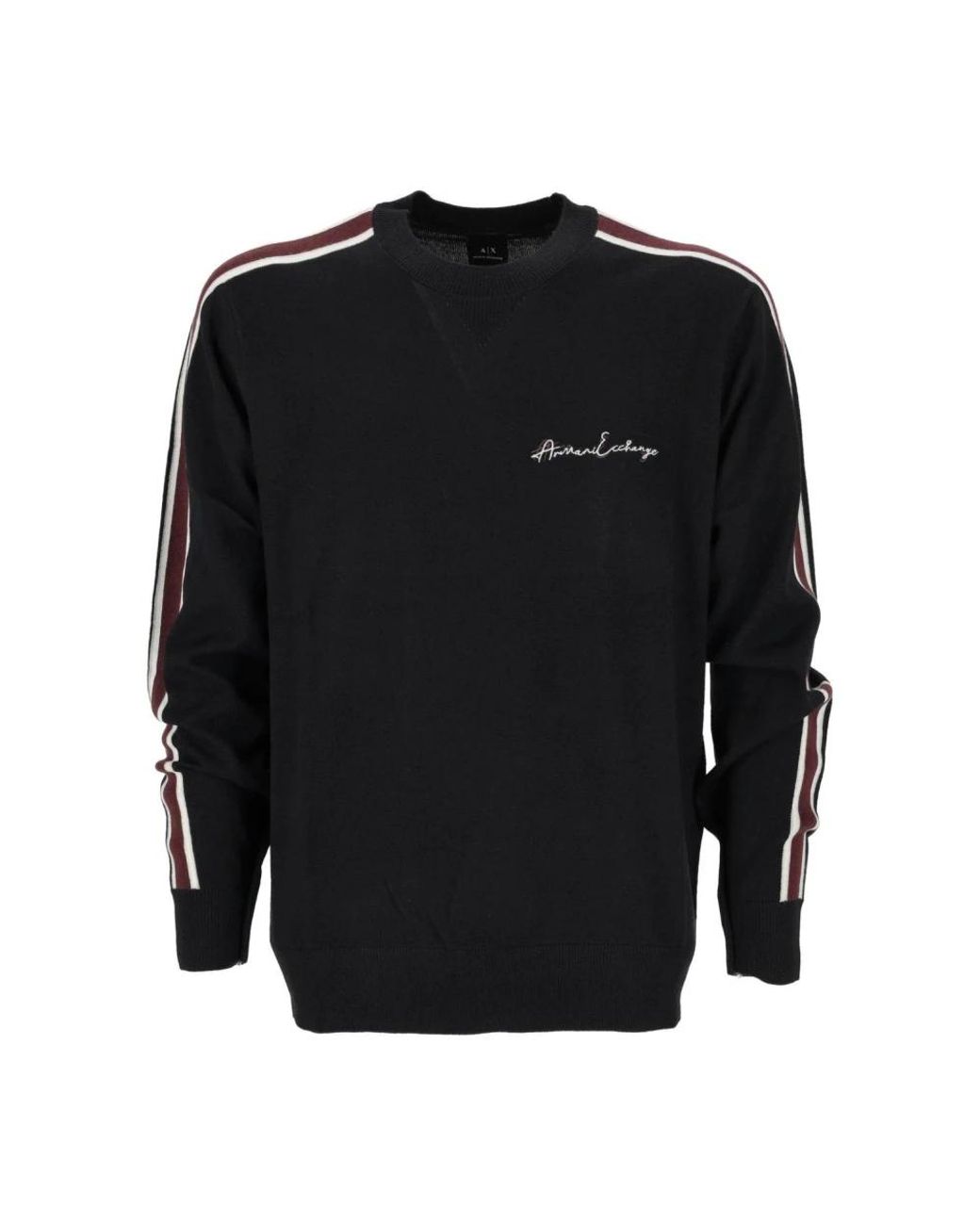 ARMANI EXCHANGE Black Round-Neck Knitwear for men