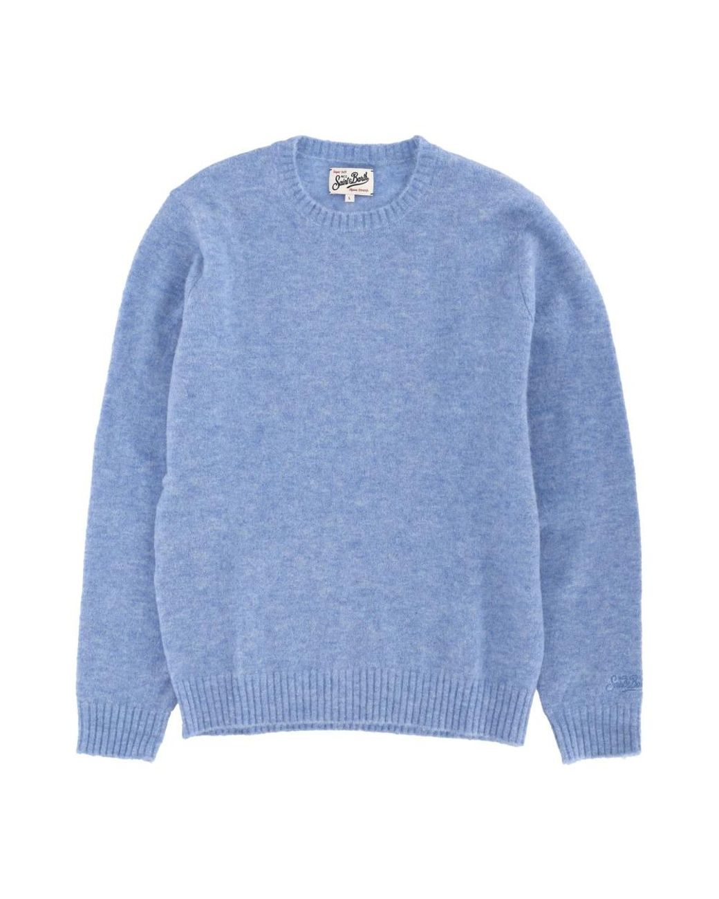 Mc2 Saint Barth Blue Round-Neck Knitwear for men