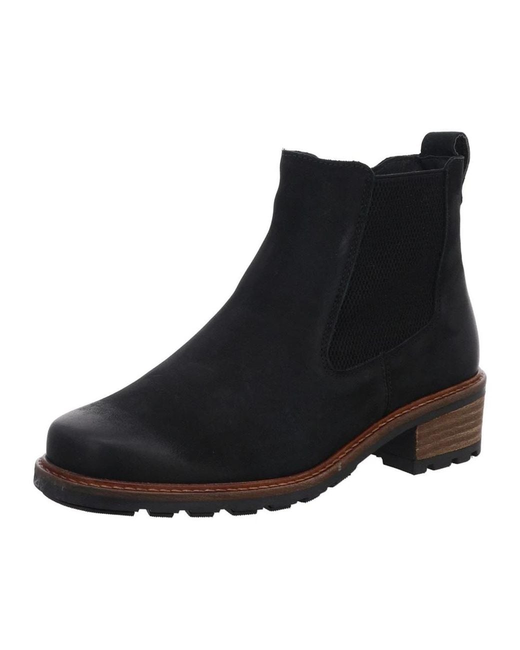 SOLIDUS Black Chelsea Boot Mit Elastischem Einsatz