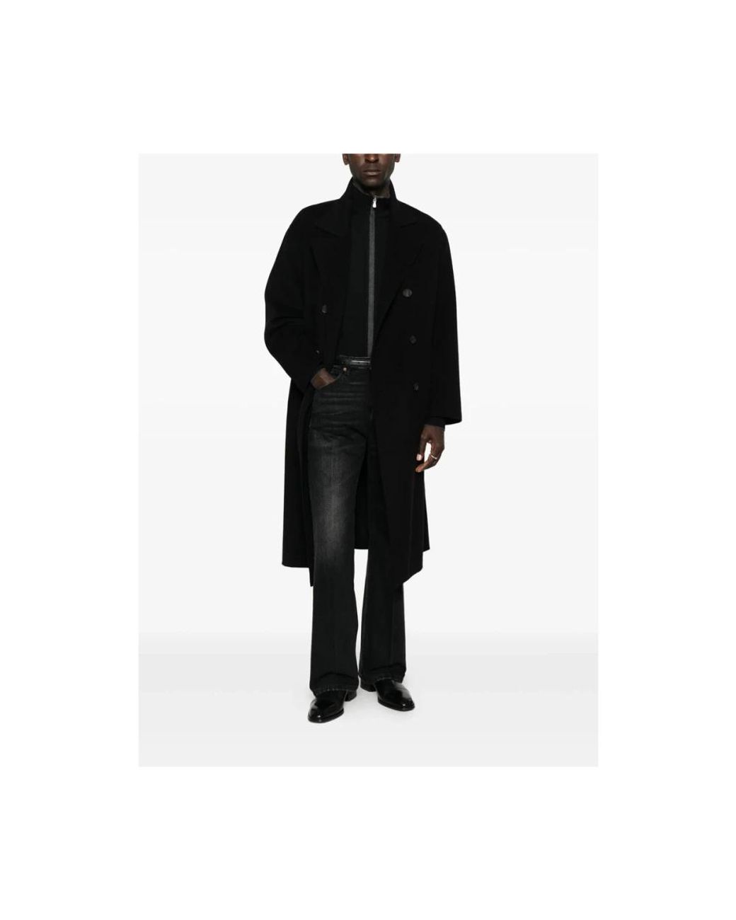 Double-Breasted Coats Hevò de hombre de color Black