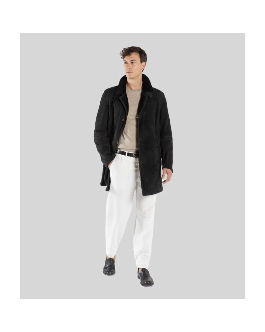 Gimo's Black Single-Breasted Coats for men