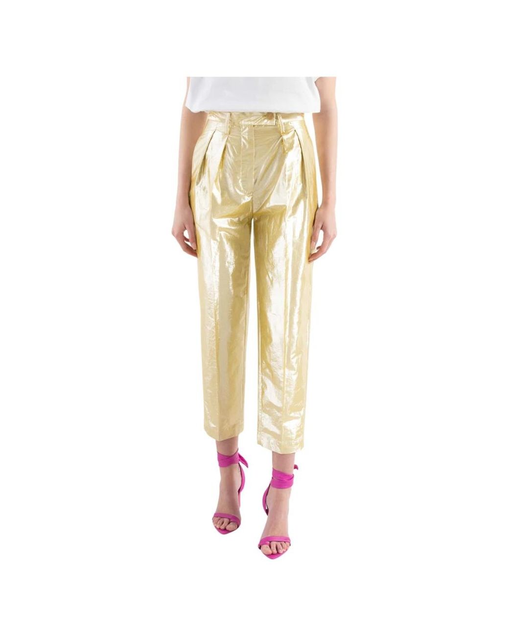 Tela Yellow Cropped Trousers