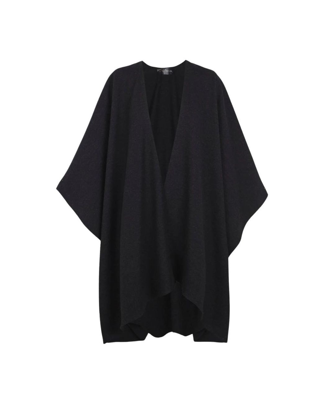 Cortana Wool Poncho in het Black