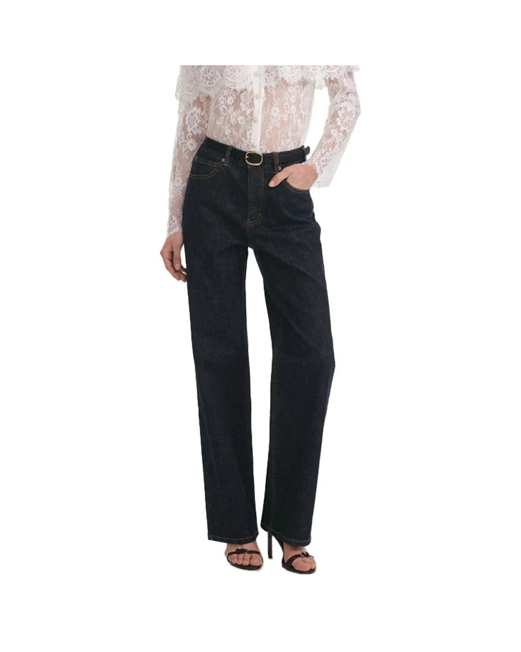 Straight Jeans Self-Portrait de color Blue