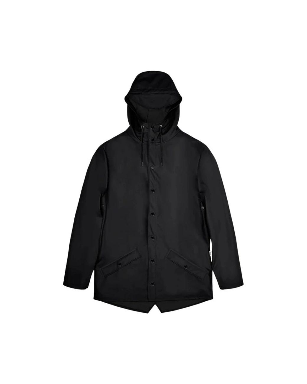 Rains Jassen ,Zwart ,Polyester Waterdichte Jas Met Drukknoopsluiting in het Black voor heren
