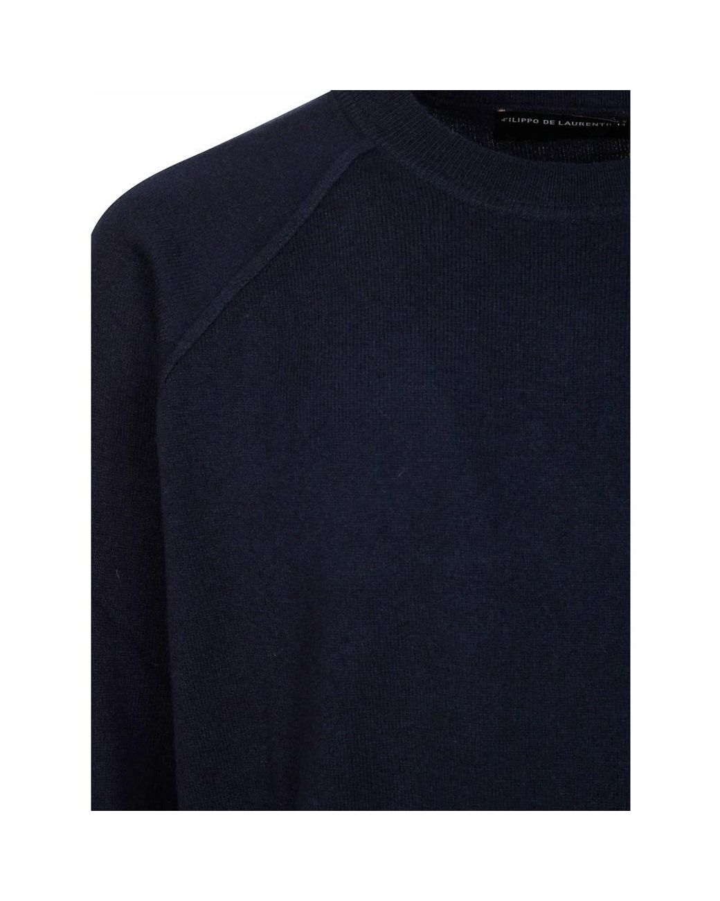 FILIPPO DE LAURENTIIS Blue Round-Neck Knitwear for men
