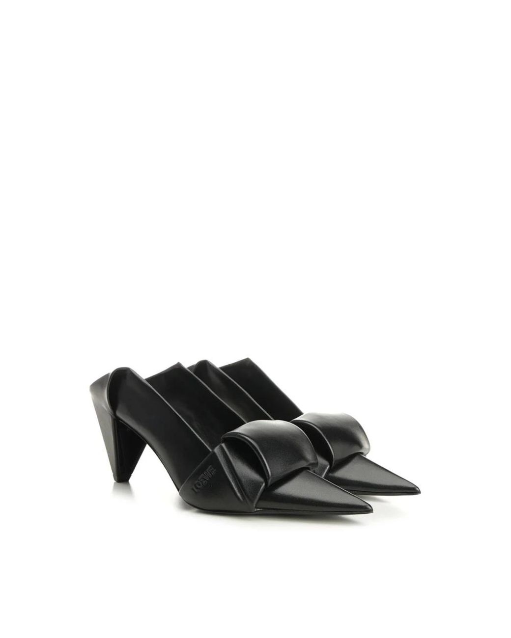 Loewe Black Heeled Mules