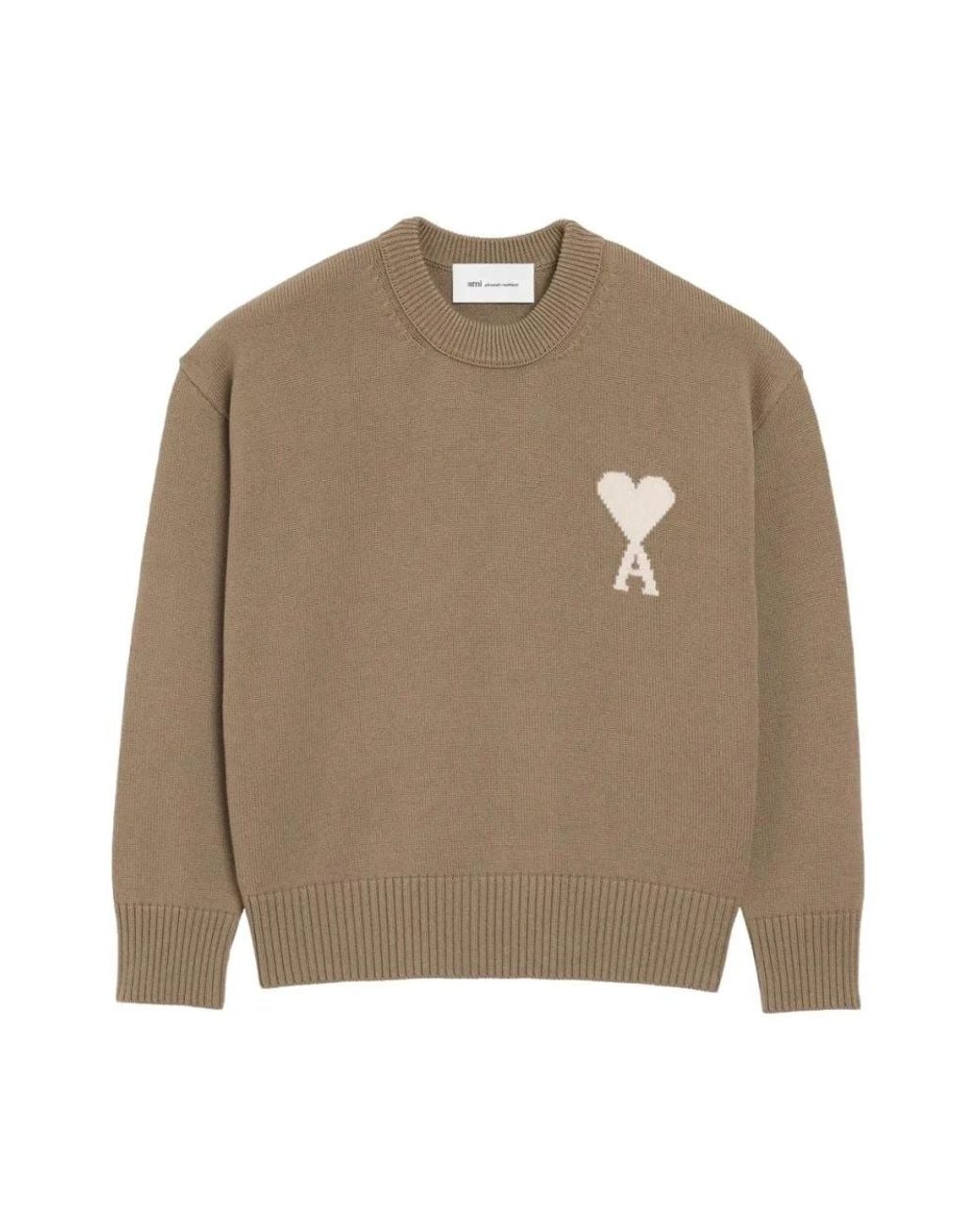 AMI Brown Round-Neck Knitwear