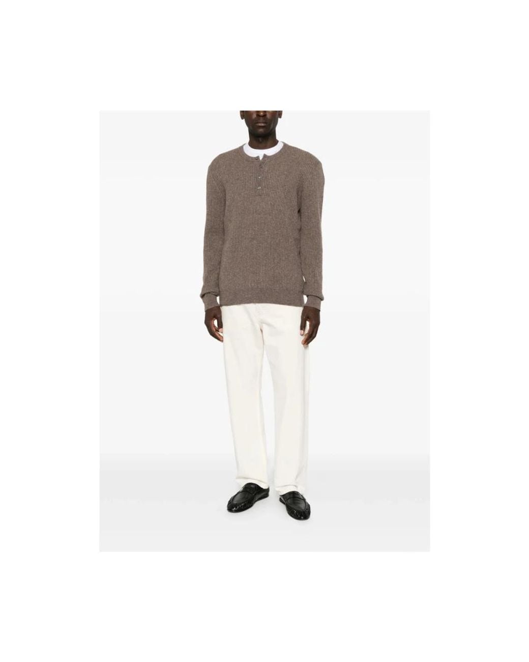 Roberto Collina Brown Round-Neck Knitwear for men