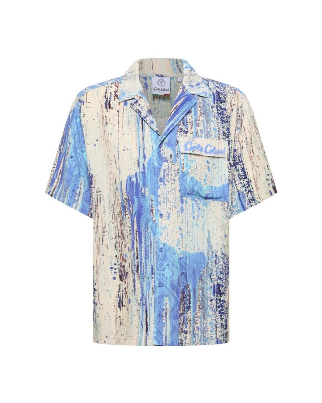 carlo colucci Blue Short Sleeve Shirts for men