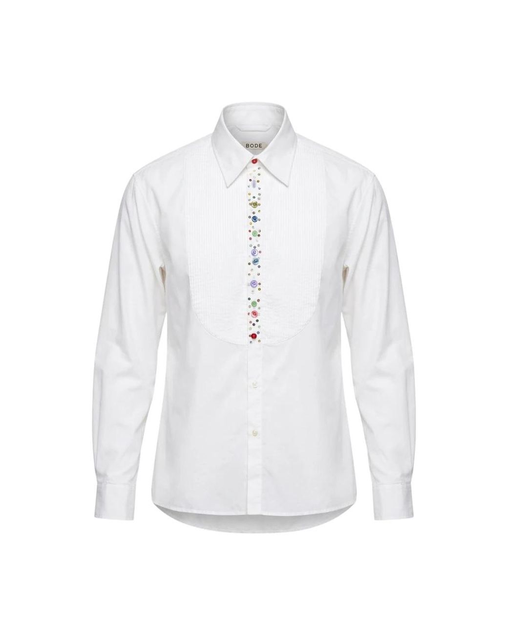 Bode Button Jar Tuxedo Shirt in het White voor heren