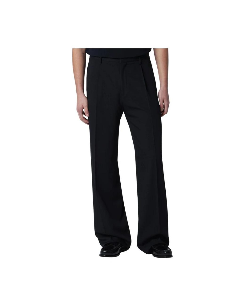 Lardini Black Wide Trousers for men