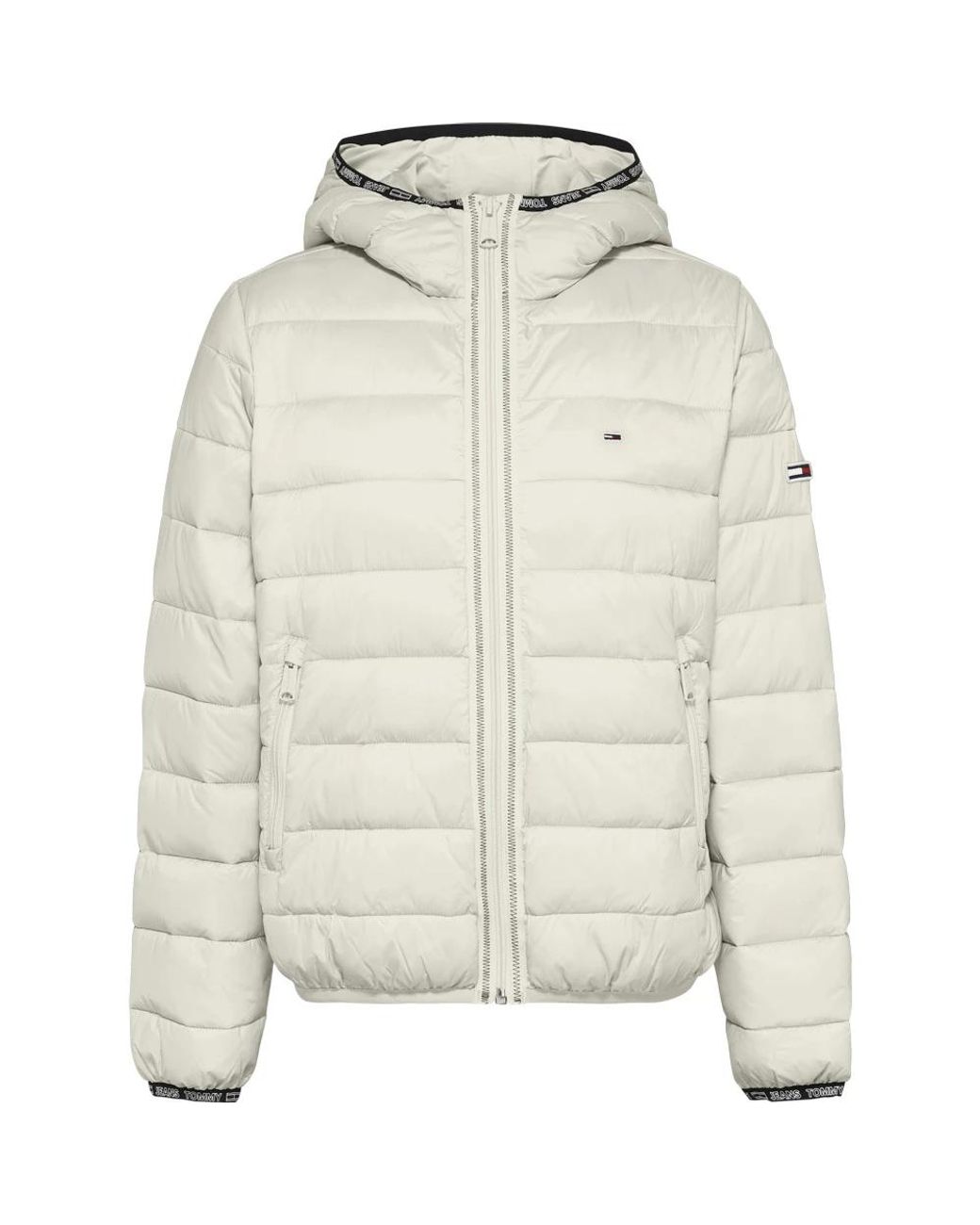 Tommy Hilfiger Womens Tjw Quilted Tape Hooded Jacket Tommy Jeans in Grau |  Lyst DE
