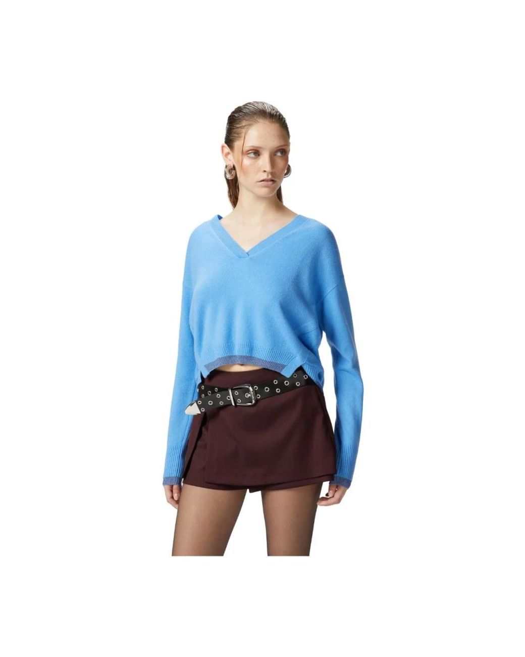 Pinko Blue Cashmere Knitwear